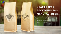 Túi giấy Kraft đáy phẳng Bao bì giấy Kraft cho hạt cà phê có van