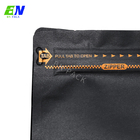 Túi giấy kraft đen đáy phẳng 250g Túi cà phê thân thiện với môi trường có khóa Zip